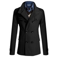 Trench Veste Caban Warm Homme Chic Classique Elegance Noir